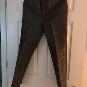 Dark Brown Leather Pants - Margaret Godfrey, sz 6